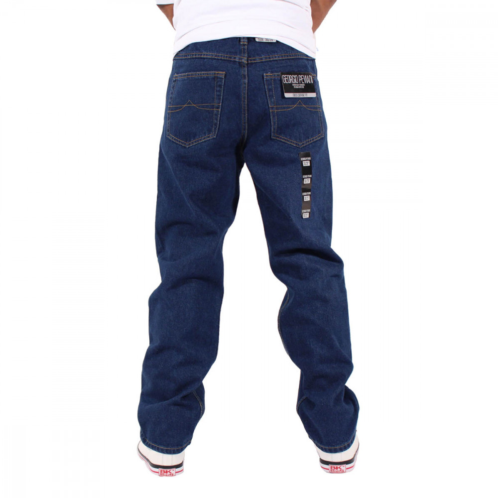 Georgio Peviani Men's Dark Blue Comfort Fit Denim Jeans