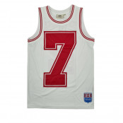 Men's American Basketball Loritz Hip Hop Longline White Vest