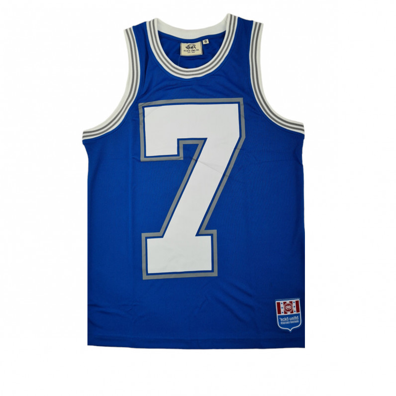 Men's American Basketball Loritz Hip Hop Longline Blue Vest