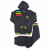 Men's Black Rasta Lion 3 Stripe Zip Cotton Fleece Tracksuit