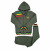 Men's Olive Rasta Lion 3 Stripe Zip Cotton Fleece Tracksuit