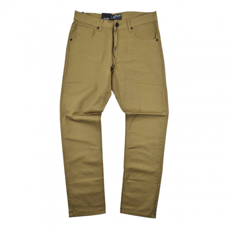 G-King Men's Slim Fit Mustard 100% Cotton Chinos